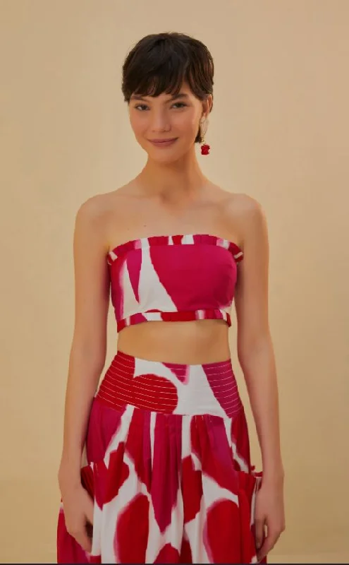 Painted Hearts Sleeveless Top Casual Women's Japanese 