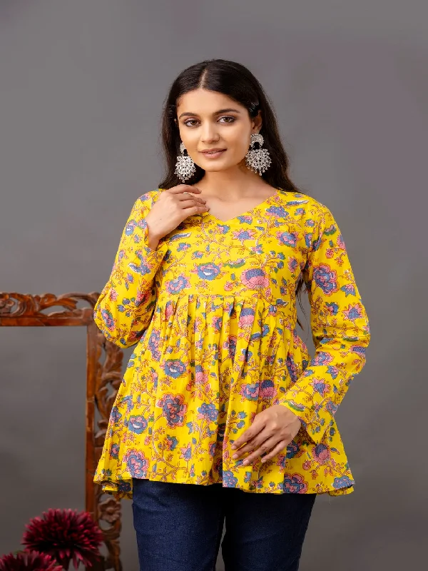 Printed Full-Length Sleeves Regular Pure Cotton Top Country