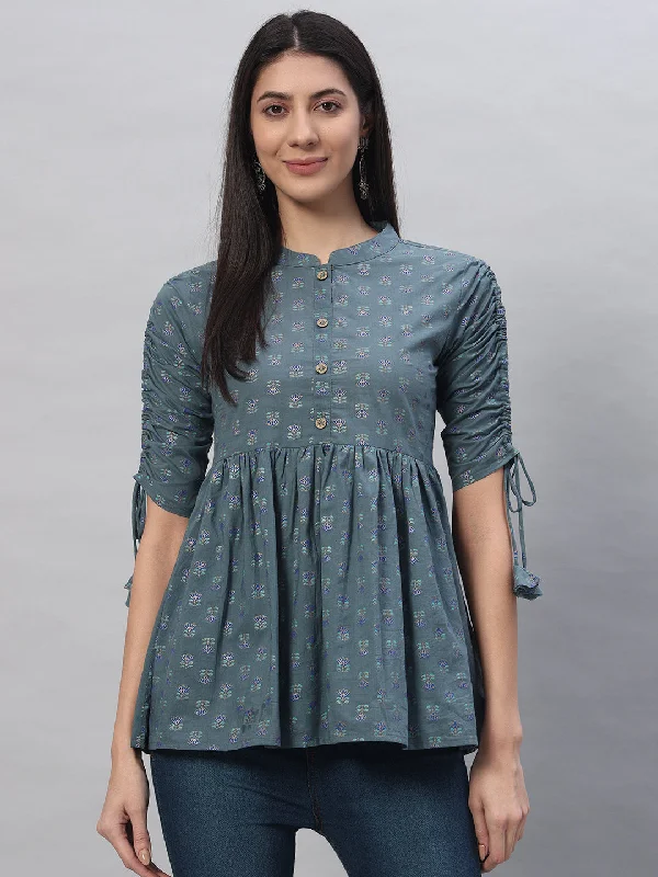 Cotton Printed Regular Top Cashmere