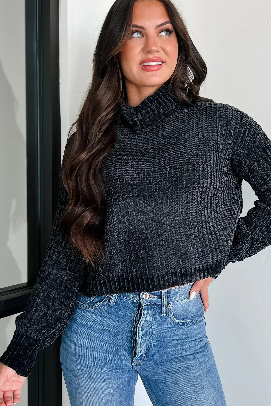 Autumn Comforts Zenana Chenille Sweater (Black) performance