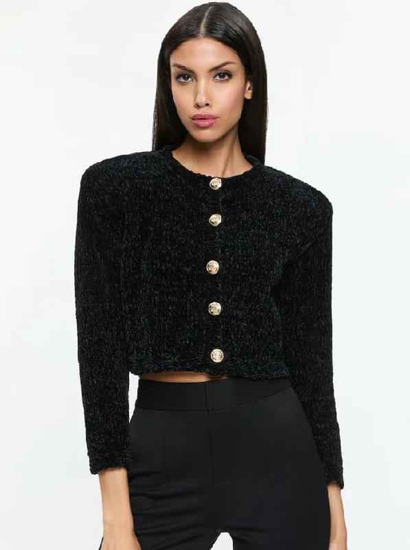 Breanna Chunky Knit Cardigan - Black Dynamic Women's High - energy