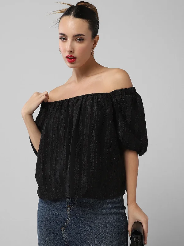 Women Black Solid Top purpose