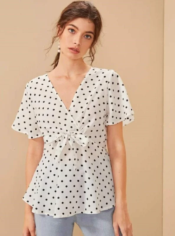 Rayon Short Sleeves Partywear Women Tops Business