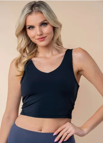Breeze On By Brami Crop Top (Black) performance