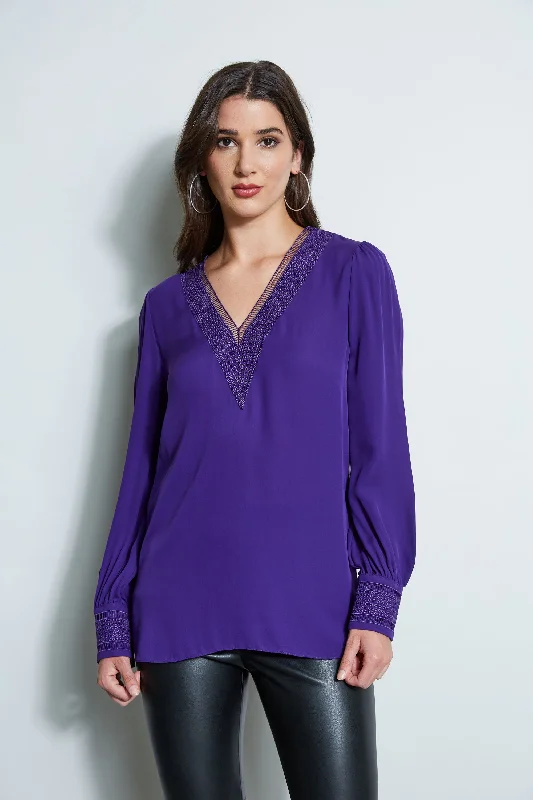 Embroidered Silk Shirt Dynamic Women's Moto