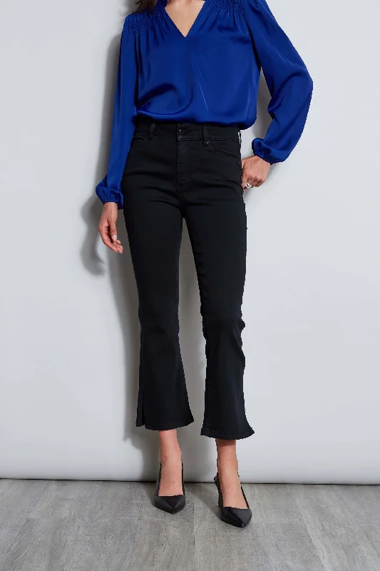 Tahari 28" Micro Flare Slit Jeans Earthy Women's 