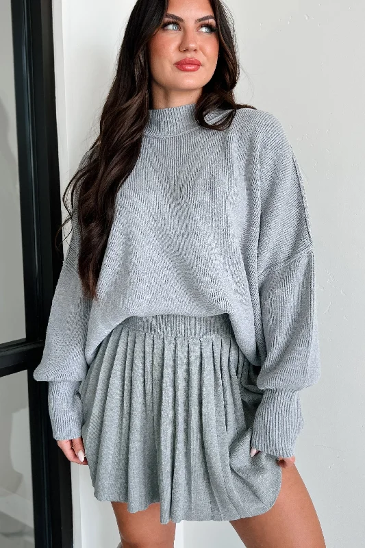 Auden Oversized Zenana Sweater (Heather Grey) Confident Women's High - fashion