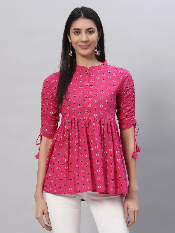 Cotton Printed Regular Top Feminine Women's Soft 