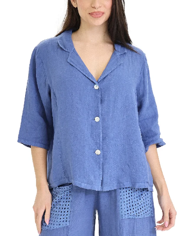 Linen Button Front Shirt Scandinavian