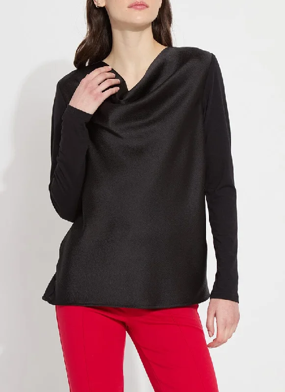 Ingrid Cowl Neck Top - Black Hip Women's Urban