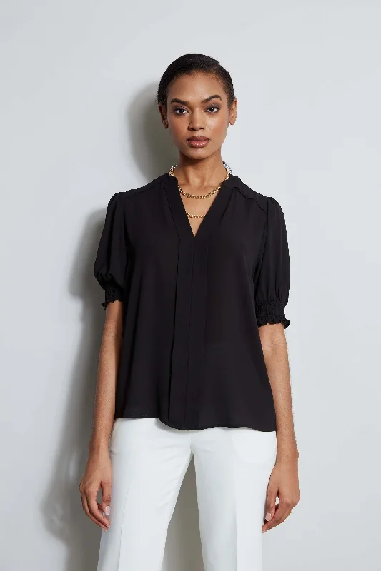 T-Tahari Split Neck Top Refined Women's Classic 