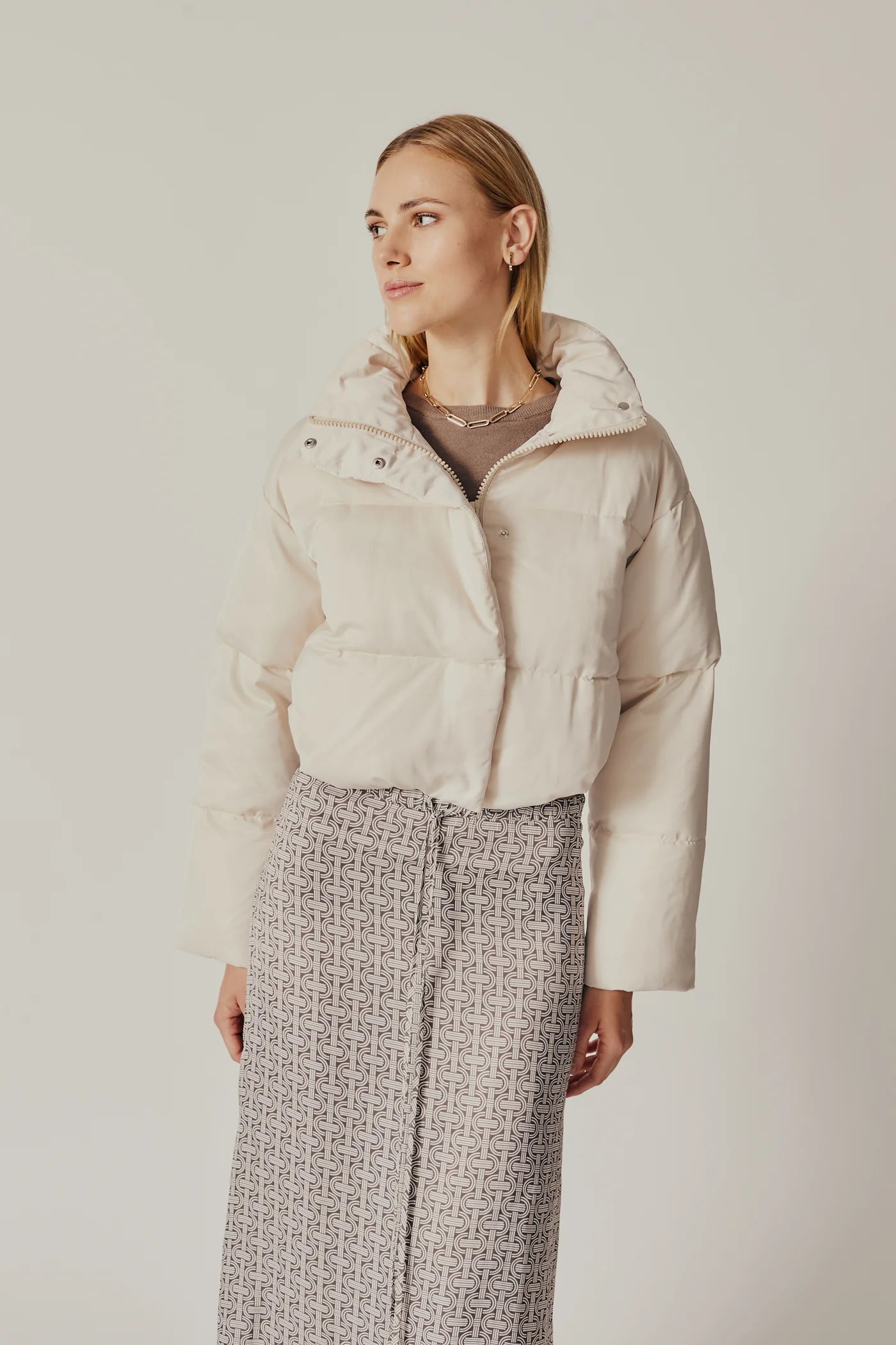 Cornus Puffer Jacket - Crystal Grey Streetwear Style for 