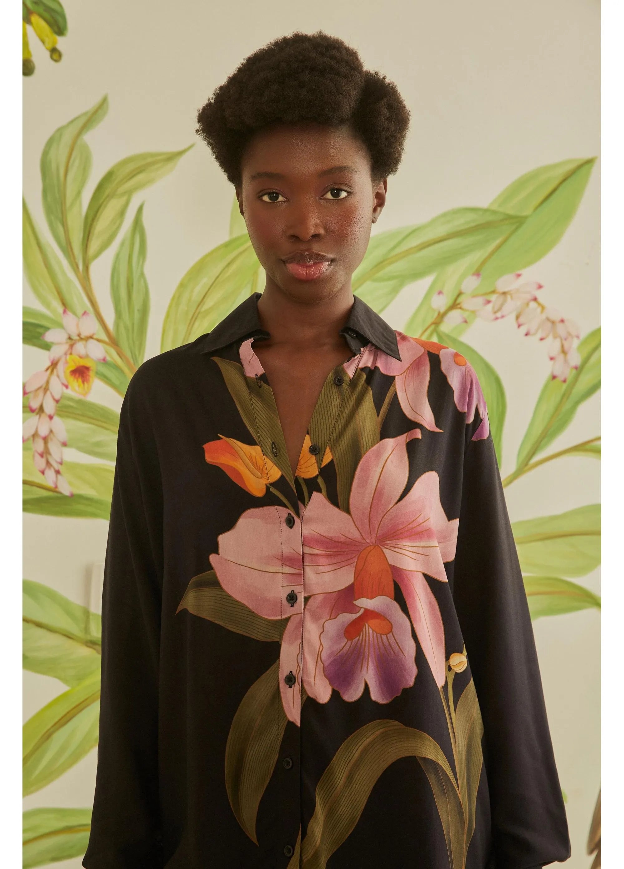 Camisa Manga Longa Orquidea Bohemian Women's Free