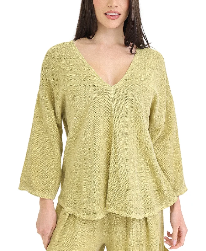 Linen & Cotton Combo Top Laid - back Women's Vibe