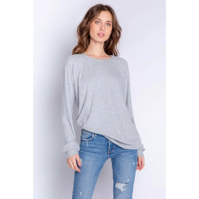Textured Lounge Basic Long Sleeve Top Confident Women's High - fashion
