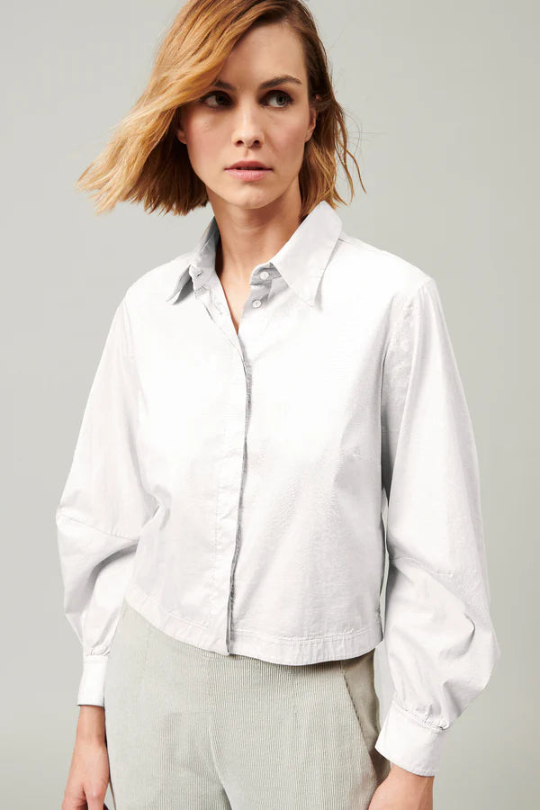 Stretch Cotton Poplin Shirt - Optical White Business