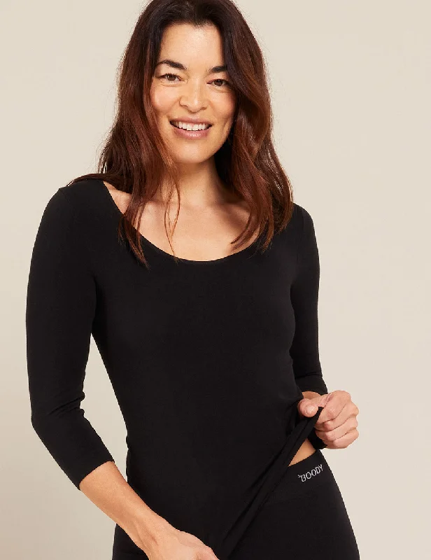 3/4 Sleeve Top - Black Tough Women's Military - inspired