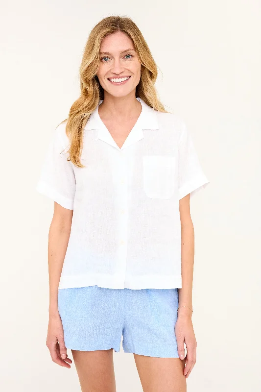 Maddie Camp Shirt - White Cashmere