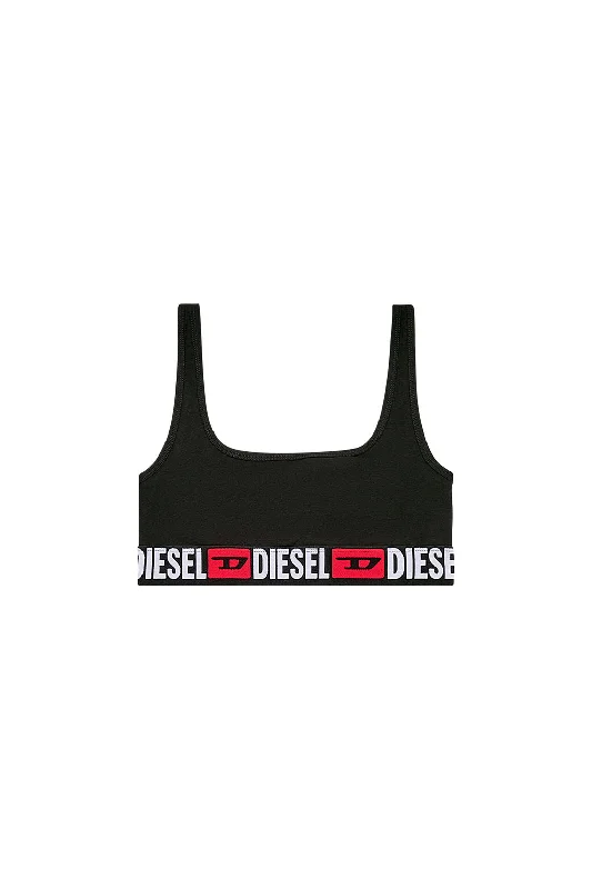 Ufsb-Oriba Ribbed bralette with logo band Black Modern Women's 