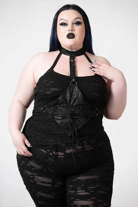 Dystopian Halter Top [PLUS] Feminine Women's Soft 