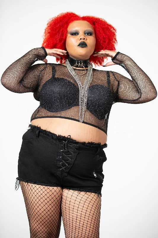 Hellia Fishnet Top [PLUS] Stylish Women's Tropical 