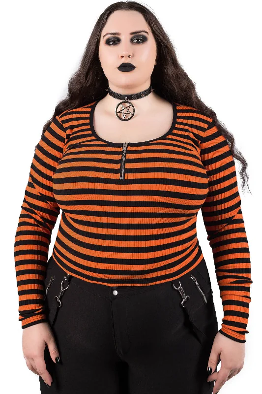 Izora Ribbed Top [PUMPKIN] [PLUS] Cozy Women's Winter