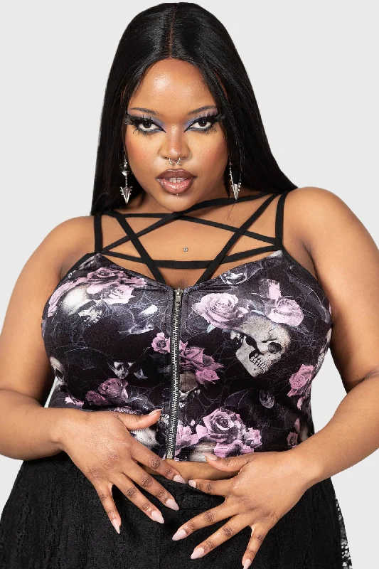 Lost In Sin Zip Top [BLACK/PINK] [PLUS] Sophisticated Women's Tailored
