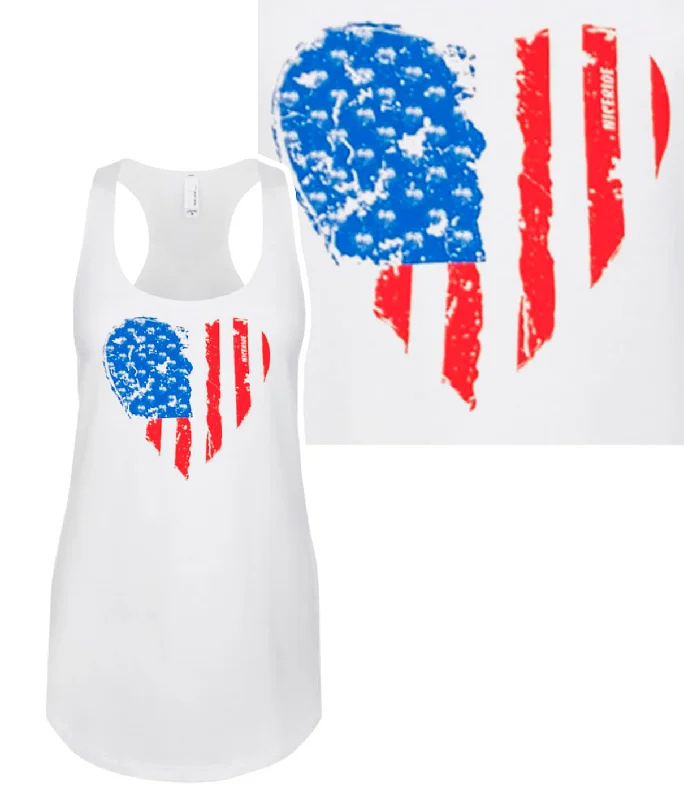 Heartbeat - White, Black Or Gray Next Level Women's Racerback Tank Top Geometric
