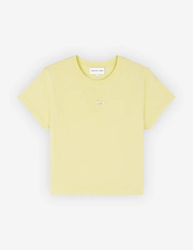 Women's Baby Fox Patch Baby Tee-shirt Chalk Yellow Luxurious Women's High -  end