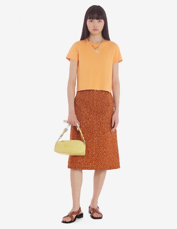 Women's Baby Fox Patch Baby Tee-shirt Sunset Orange Casual Women's Japanese 