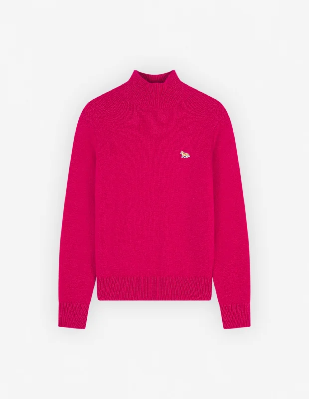 Baby Fox Patch Boxy Turtleneck Fuchsia Contemporary 