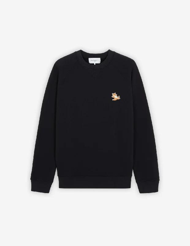 Unisex Chillax Fox Patch Classic Sweatshirt Black Modern Women's 