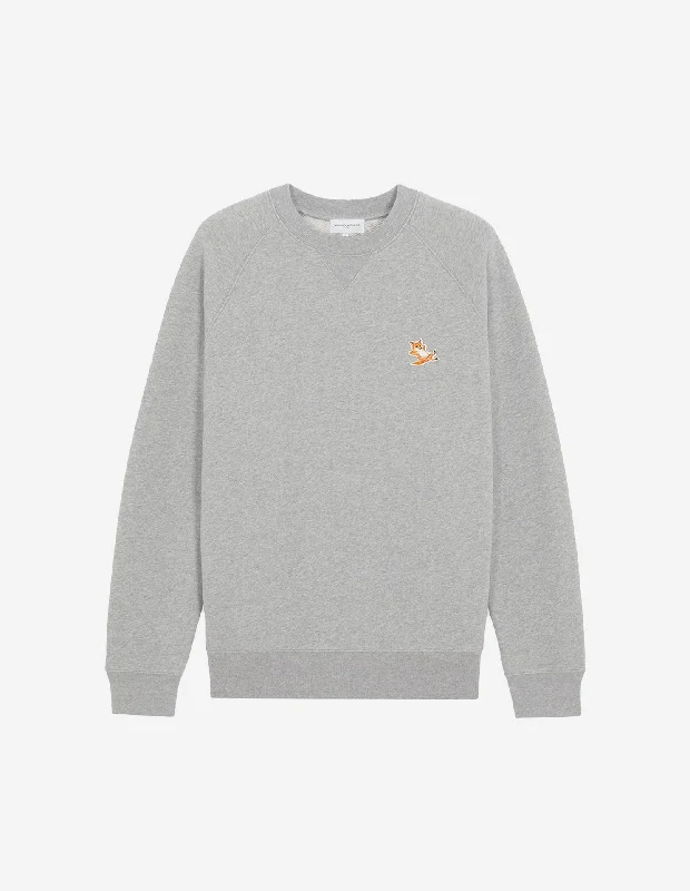 Unisex Chillax Fox Patch Classic Sweatshirt Grey Melange Sporty Women's Tennis
