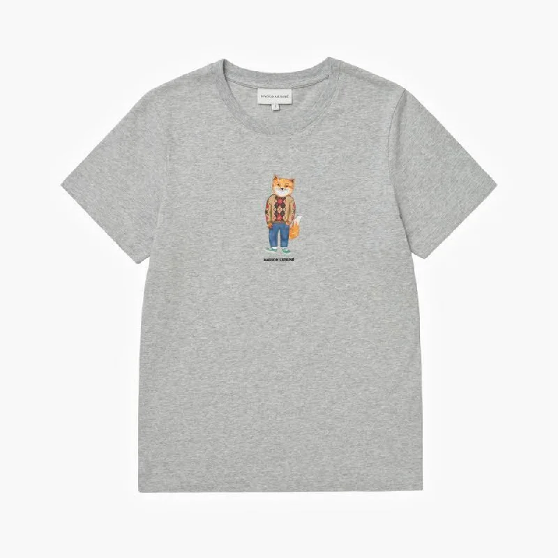 Dressed Fox Regular Tee-shirt Grey Melange Practical Women's Multi - 