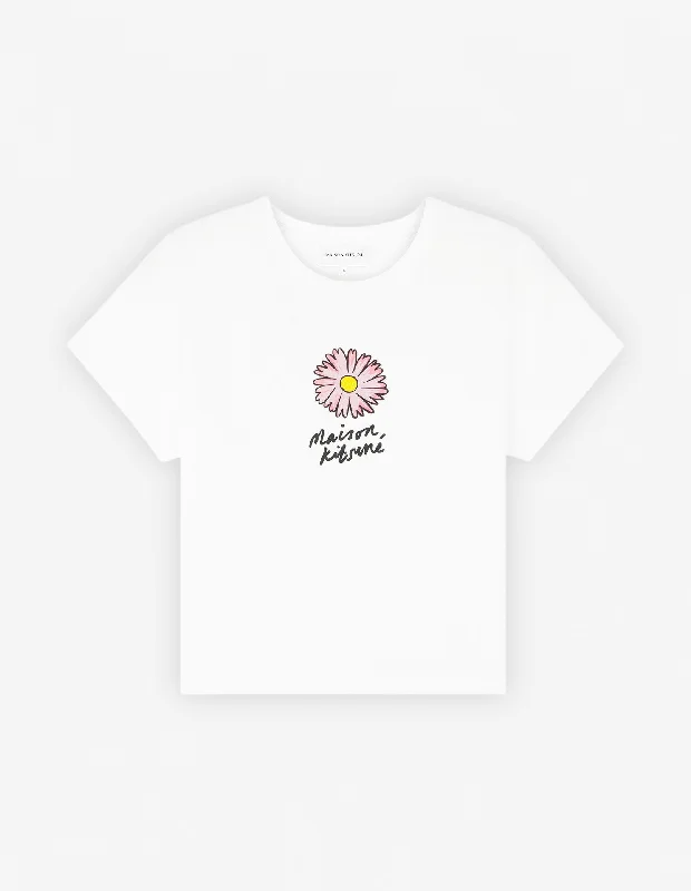 Women's Floating Flower Baby Tee-shirt White Sporty Women's Tennis