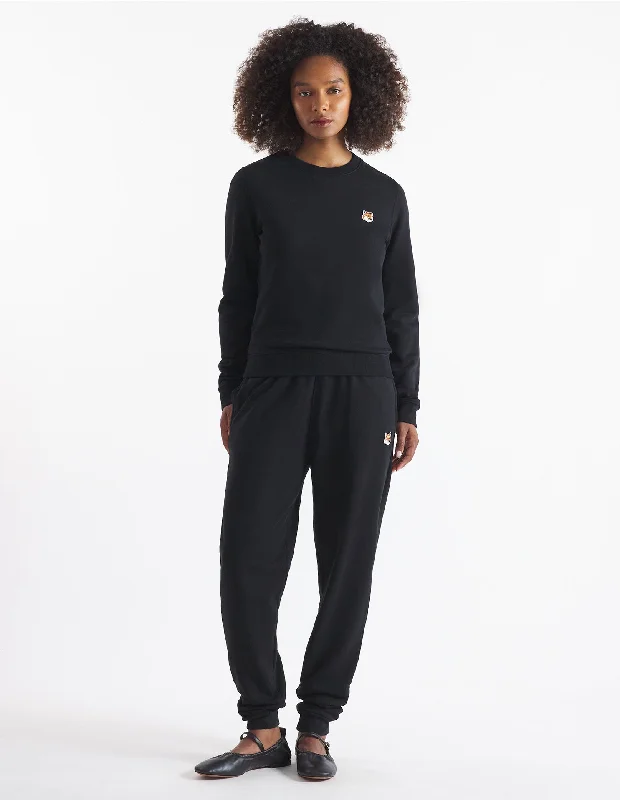 Women's Fox Head Patch Regular Sweatshirt Black Bold Women's Statement