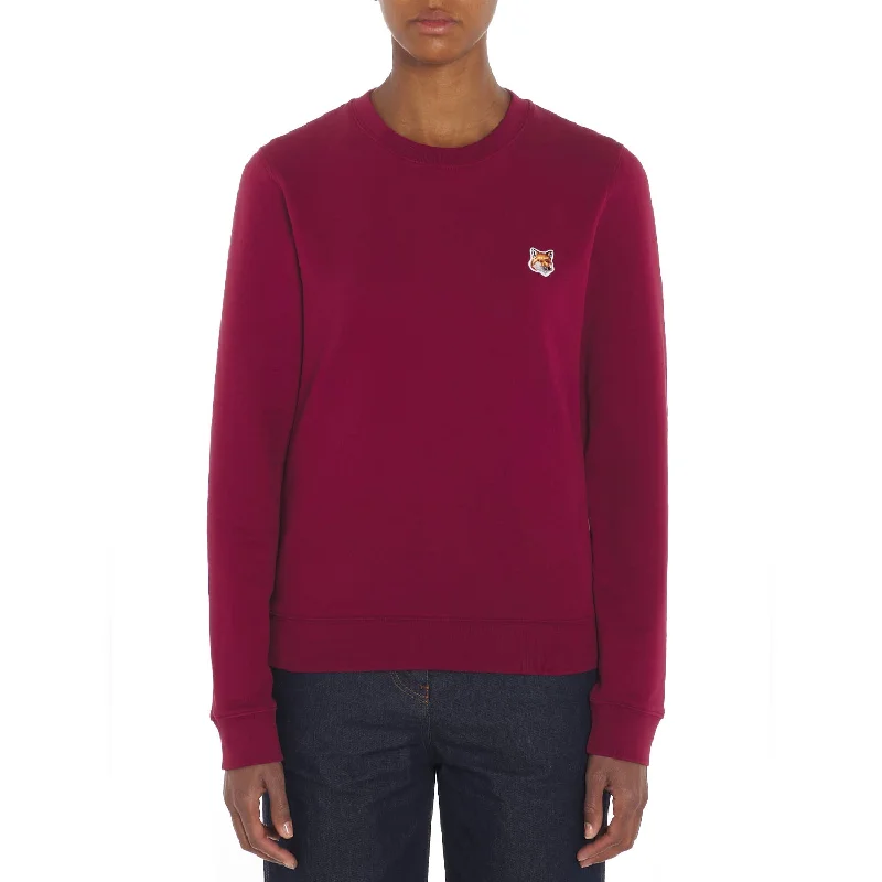 Women's Fox Head Patch Regular Sweatshirt Brick Red Stylish Women's Tropical 