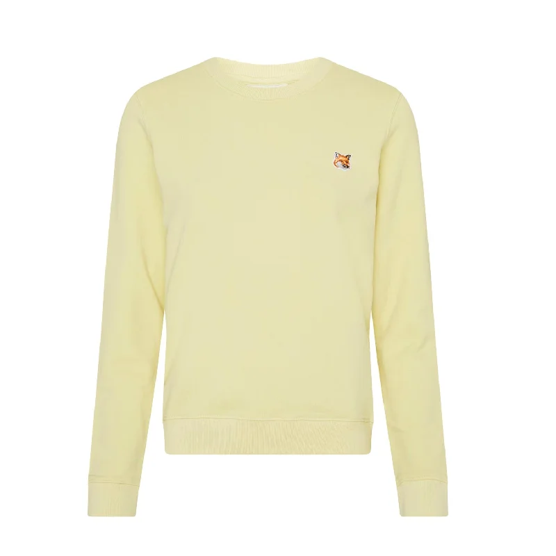Women's Fox Head Patch Regular Sweatshirt Chalk Yellow Country