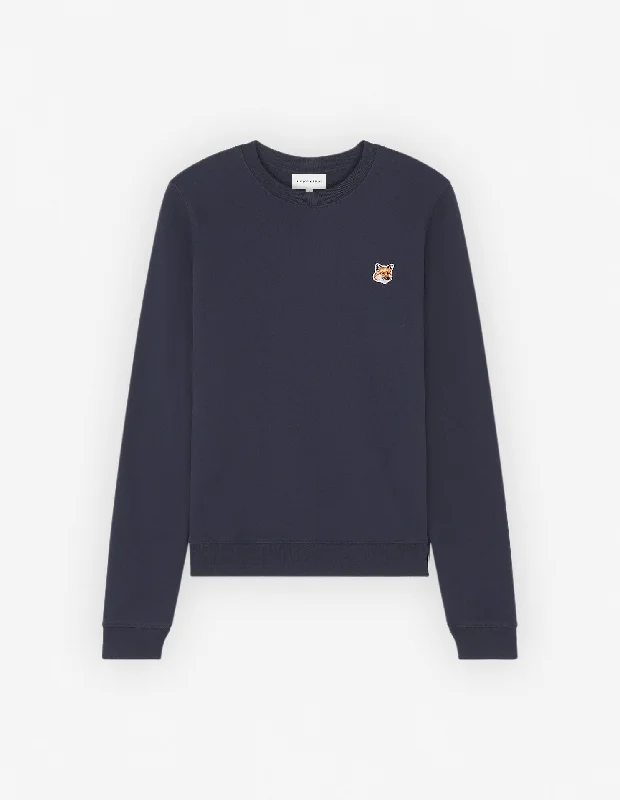 Women's Fox Head Patch Regular Sweatshirt Ink Blue Dynamic Women's Moto