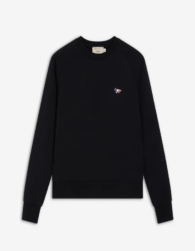 Women's Tricolor Fox Patch Adjusted Sweatshirt Black Stylish Women's Neon