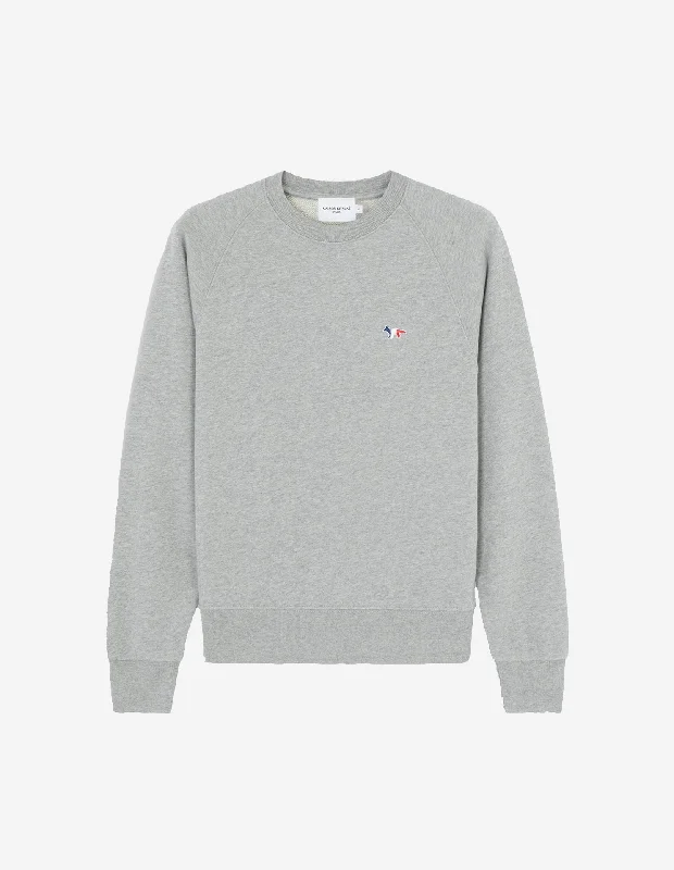 Women's Tricolor Fox Patch Adjusted Sweatshirt Grey Melange Sleek Women's Metallic