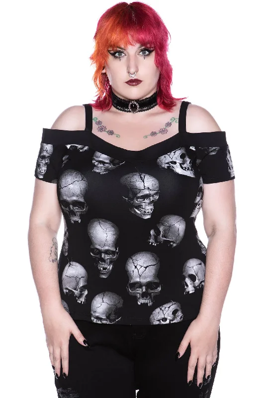 Mind Freeze Bardot Top [PLUS] Practical Women's Multi - 