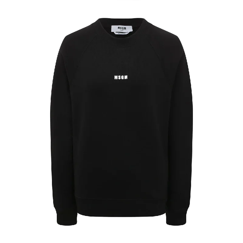 Women's Micrologo Print Sweatshirt Black Preppy Women's College