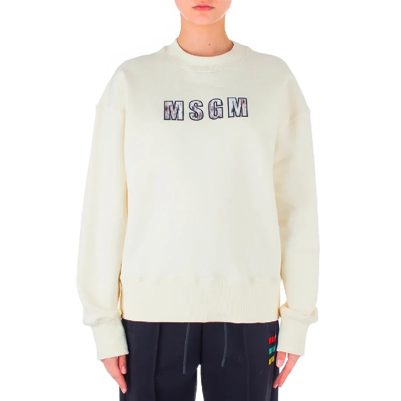 Women's Msgm Lynx Printed Sweatshirt Off White Country