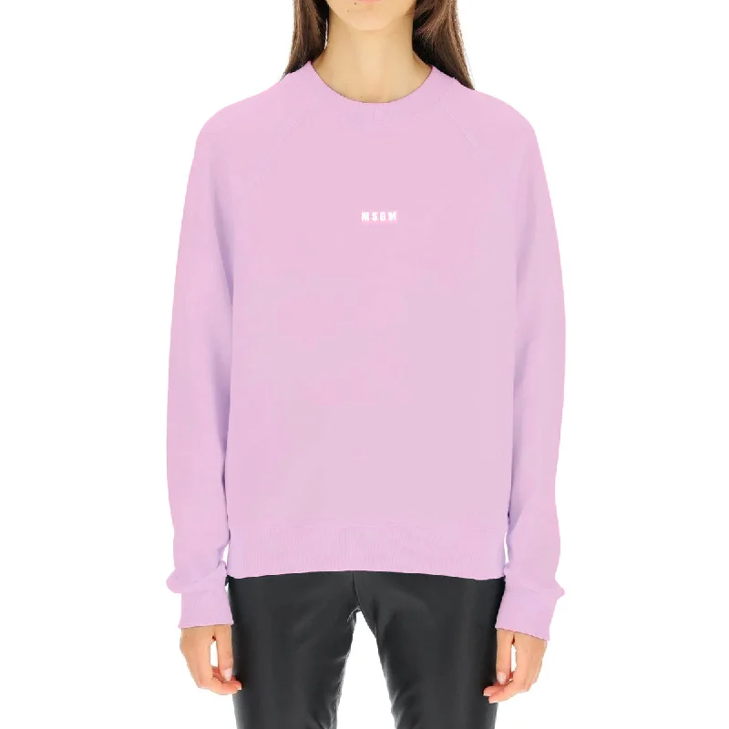 Women's Micrologo Print Sweatshirt Pink Disco