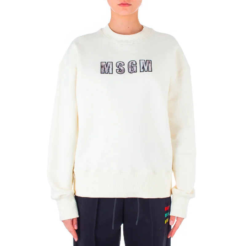 Women's Msgm Lynx Printed Sweatshirt White Contemporary 