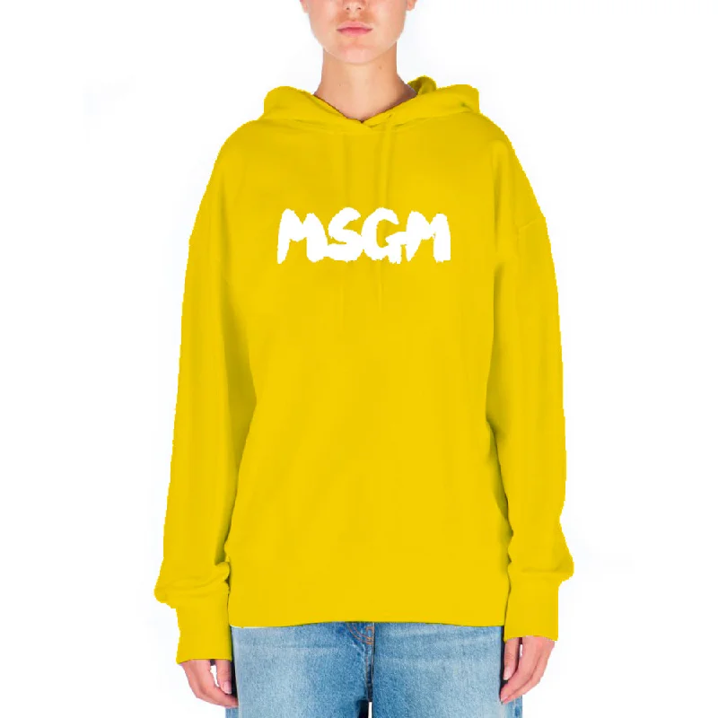 Women's Brush Print Hoodie Yellow performance