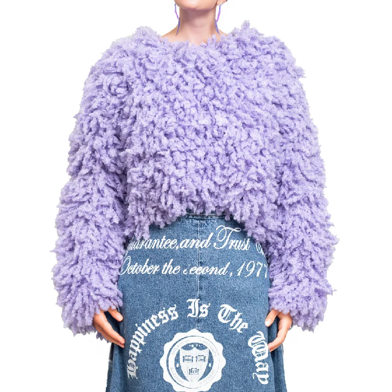 Sweater with "Boucle Meta fur" concept Lilac Hip Women's Retro