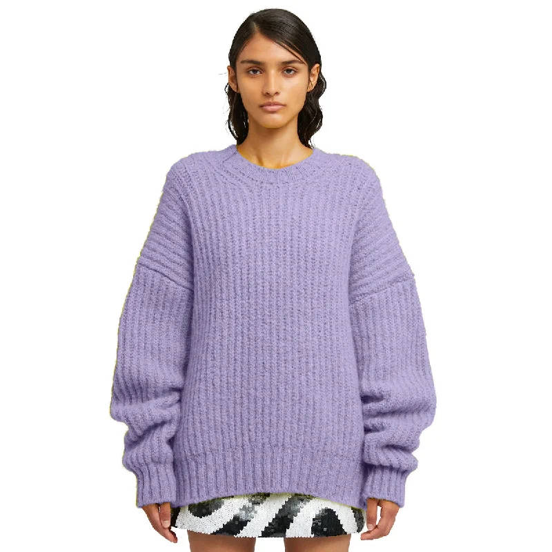Blended wool crewneck sweater "Warm Winter" Lilac Gym