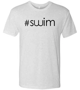 #Swim Tri Blend Tee Unique Women's Upcycled